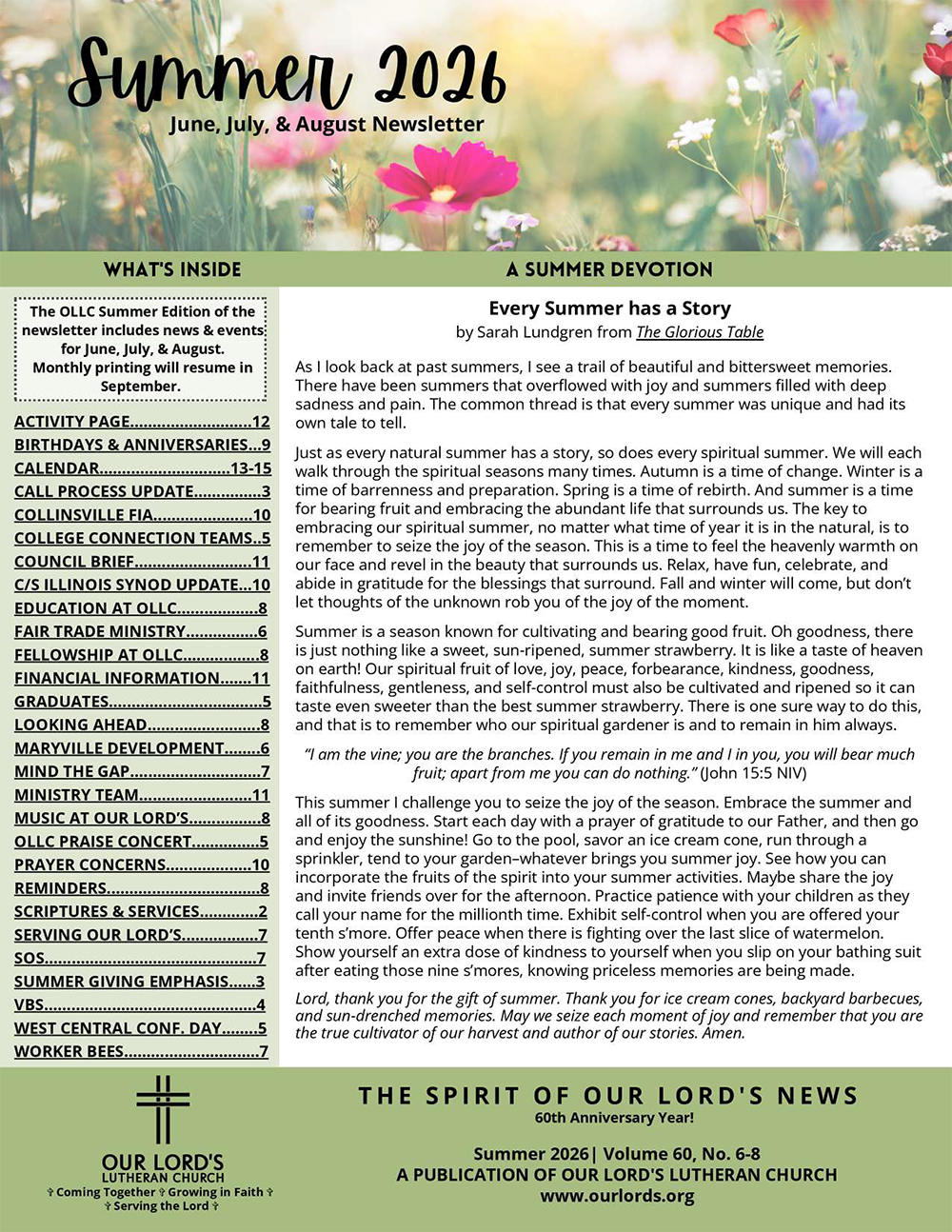 Summer 2026 Newsletter
